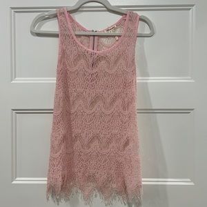 Pink lace tank top
